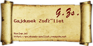 Gajdusek Zsüliet névjegykártya